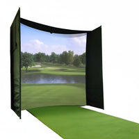 Golf Simulator Impact Screen Kit Built for Indoor Practice, 9.8x9.8x4.9 Enclosure, Durable Fabric, Velcro System