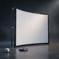 DIY Golf Simulator Impact Screen Frame Enclosure Kit Set, Use with Simulators, Durable Fabric with Velcro, Reinforced Black Border, 9.8'X9.8'X4.9' — Studio Shot