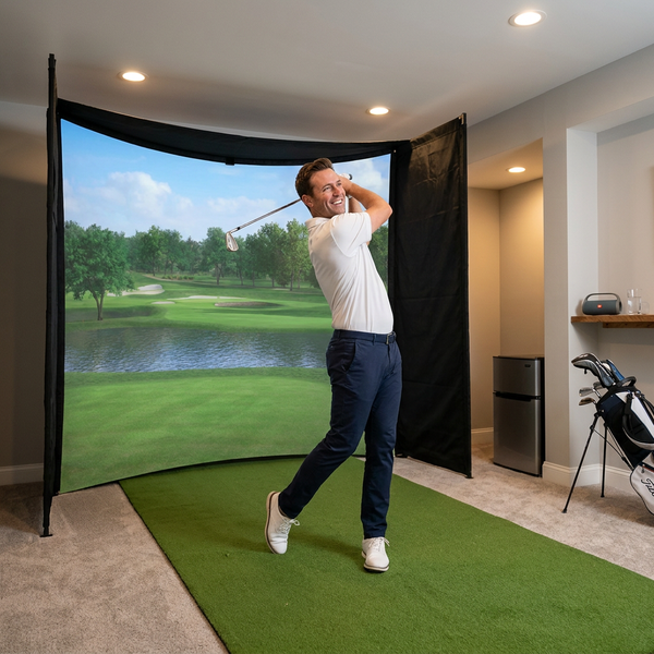 Golf Simulator Impact Screen Kit Built for Indoor Practice, 9.8x9.8x4.9 Enclosure, Durable Fabric, Velcro System