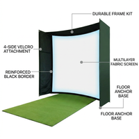 DIY Golf Simulator Impact Screen Frame Enclosure Kit Set, Use with Simulators, Durable Fabric with Velcro, Reinforced Black Border, 9.8'X9.8'X4.9' — How It Works