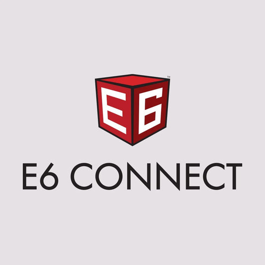 TruGolf E6 CONNECT home software logo with colorful abstract design on a black background