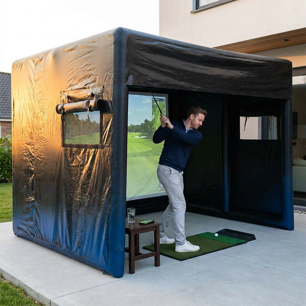 Inflatable Golf Simulator Built for All Skill Levels, 10x13x10 FT Indoor/Outdoor Tent, Projection Screen