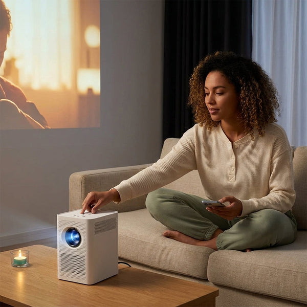 LED Projector Built for Portable Entertainment, WiFi Smart TV, Compact Design, Multi-Device Compatibility