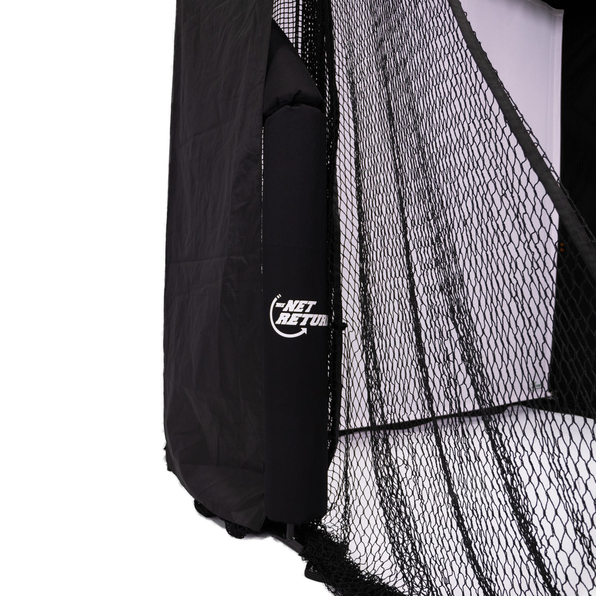Golf training aid, The Net Return Simulator Bay 8 with large screen and hitting area for indoor golf practice.