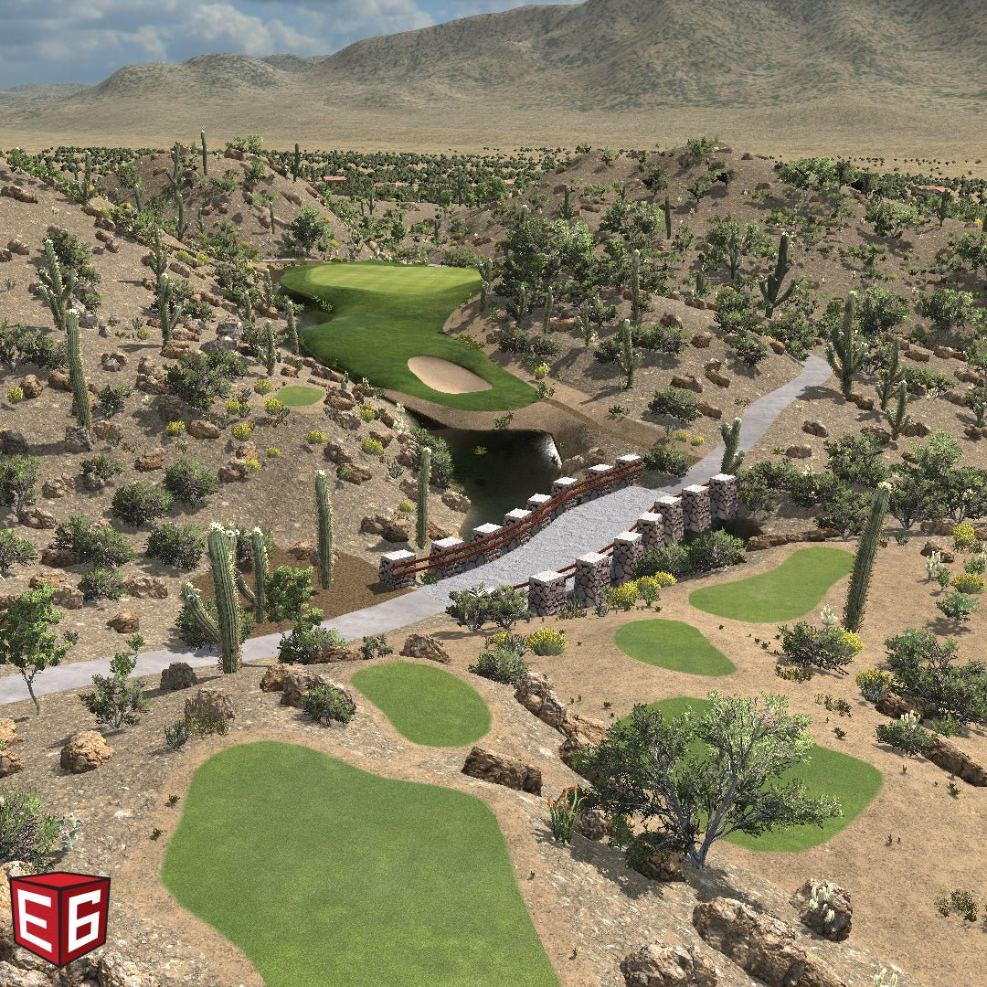 StoneCanyon logo for TruGolf E6 CONNECT home golf simulation software, featuring a mountain landscape and stylized text.