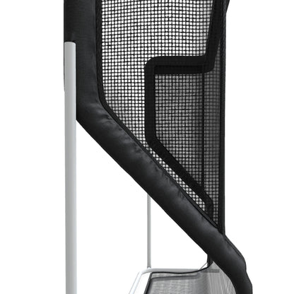 Golf training aid, The Net Return Pro XL Net, with sturdy frame and net setup for practicing golf swings indoors or outdoors.