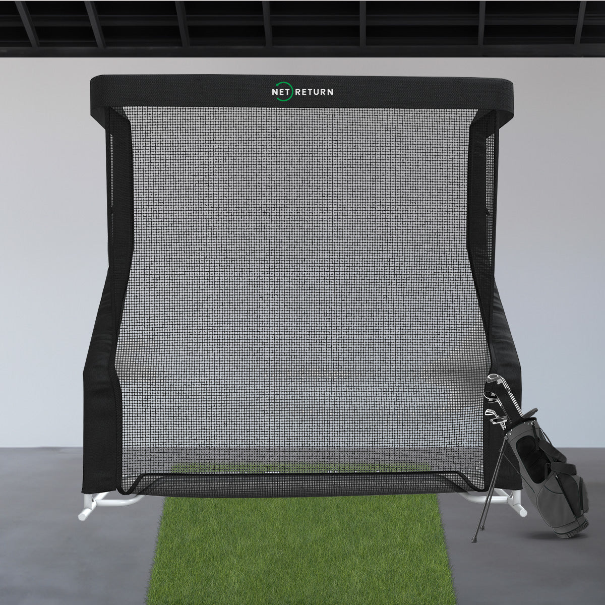 Golf training aid The Net Return Pro XL Package showing the large net setup for practicing swings and ball hitting.