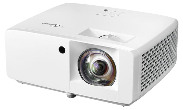 Optoma ZW350ST golf simulator projector by Impact Sports displaying a clear image projection on a screen.