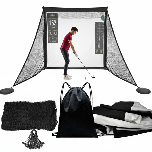 Golf Simulator Impact Screen with Black Double Layer Blackout Cloth Shank Side N