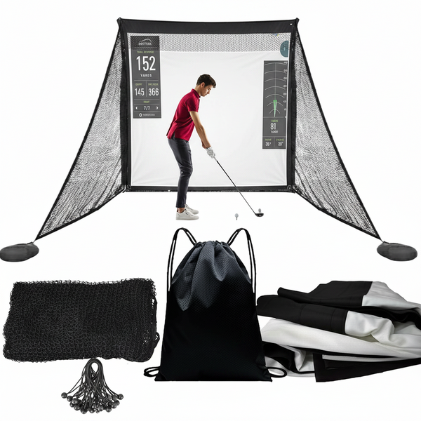 Golf Simulator Impact Screen with Black Double Layer Blackout Cloth Shank Side N